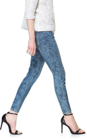 Jeans a fiori